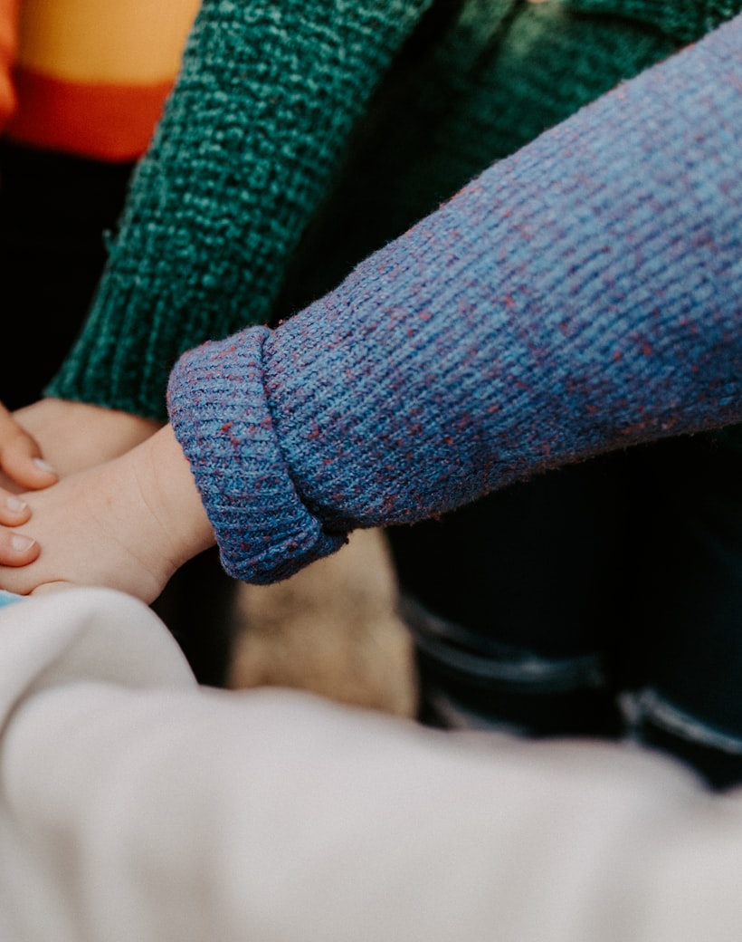 Hands joined together — connection and support